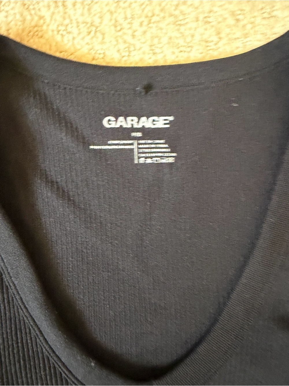 Garage Women's Black Ribbed Long Sleeve Crop Top size small compression body - Picture 3 of 6